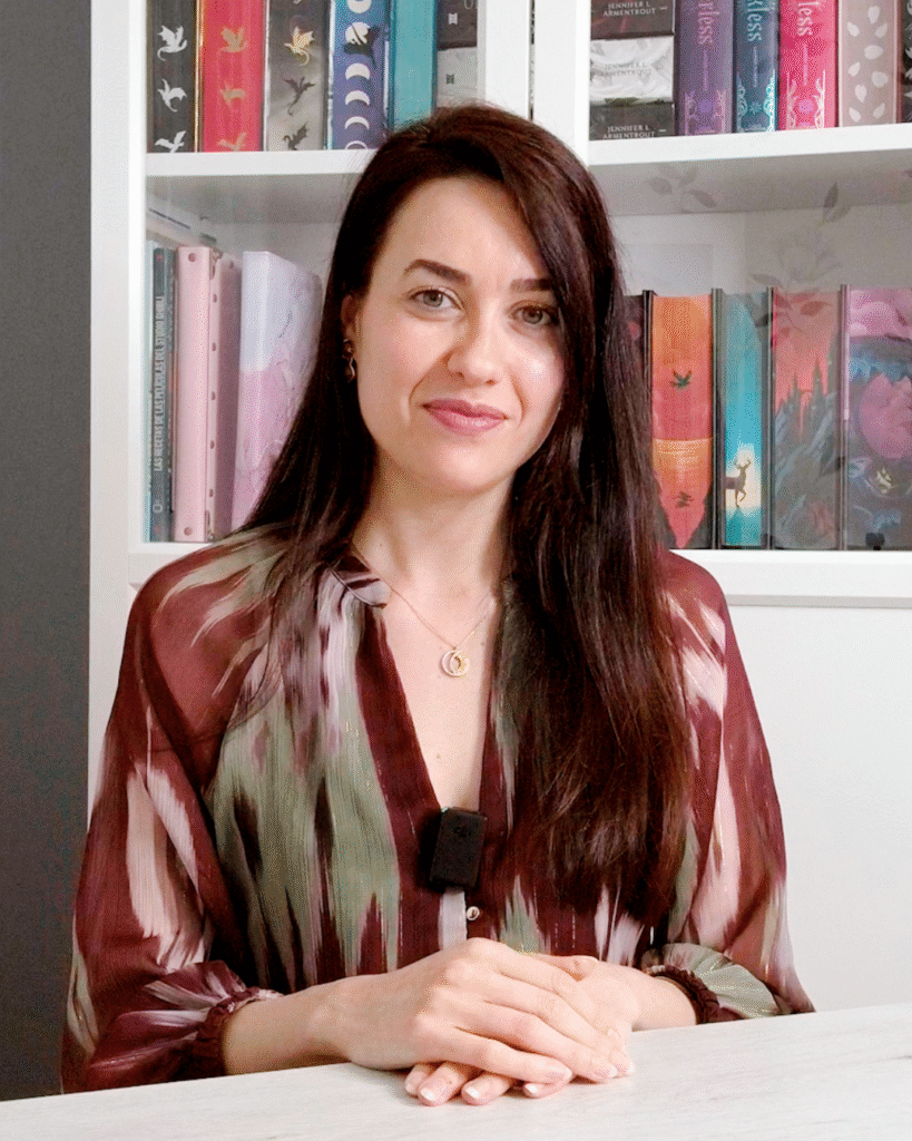 Olaya Muñiz en su espacio de lectura